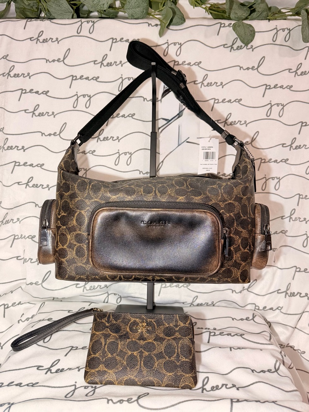 Coach Finn Crossbody With Pockets In Loved leather Signature Canvas + wristlet